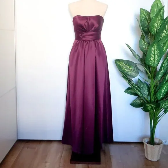 Bill Levkoff Purple Strapless Maxi Dress Size 6